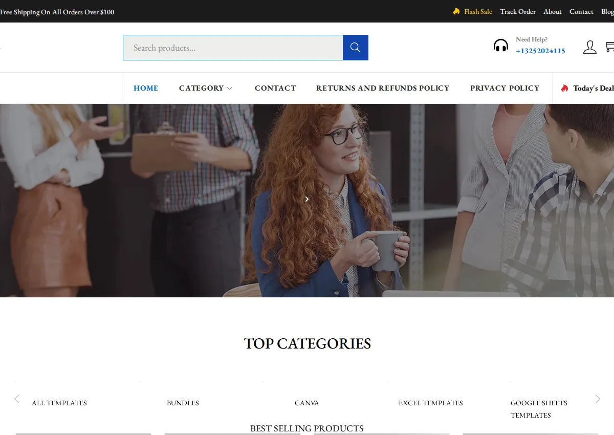 Store homepage