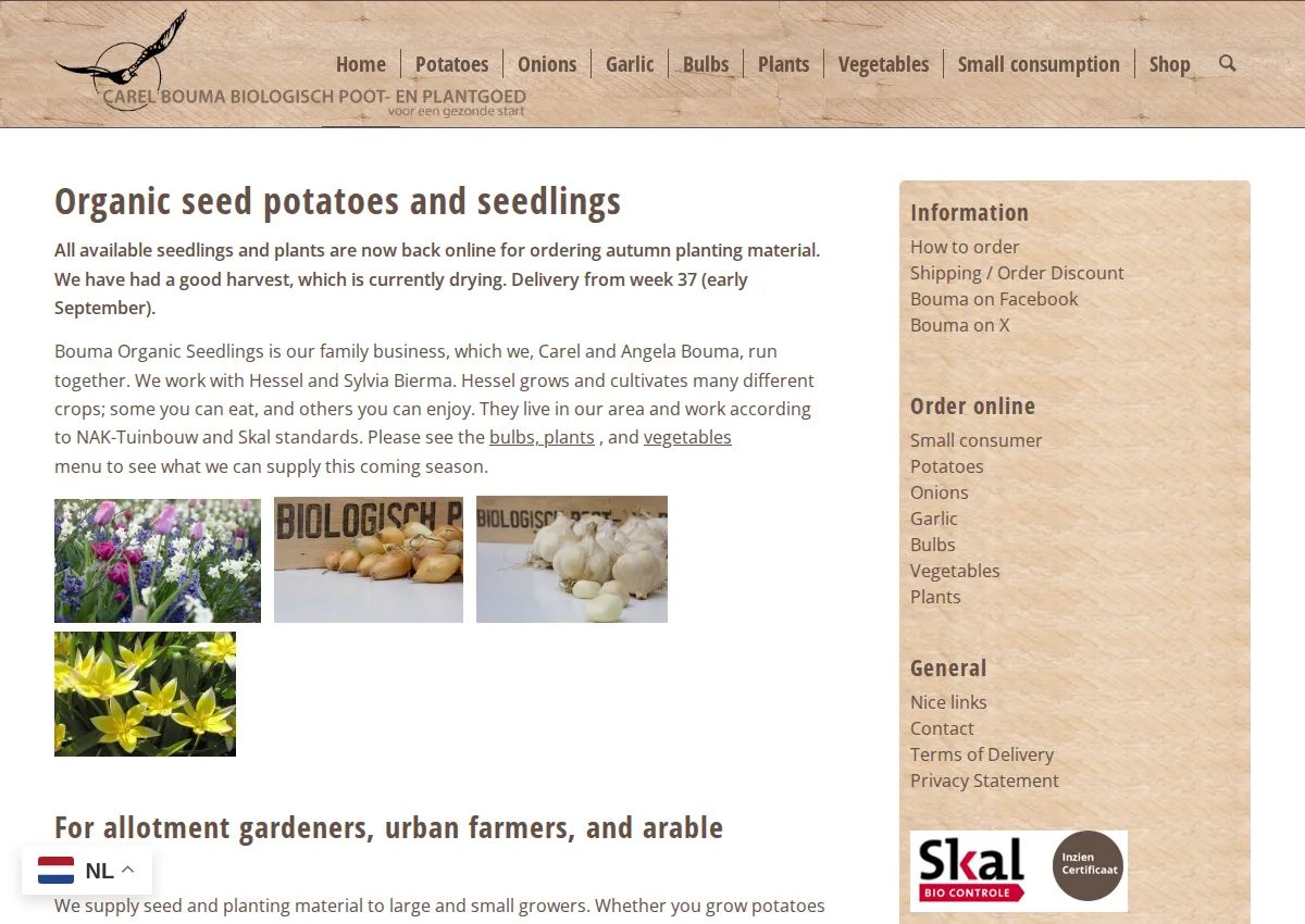 Store homepage