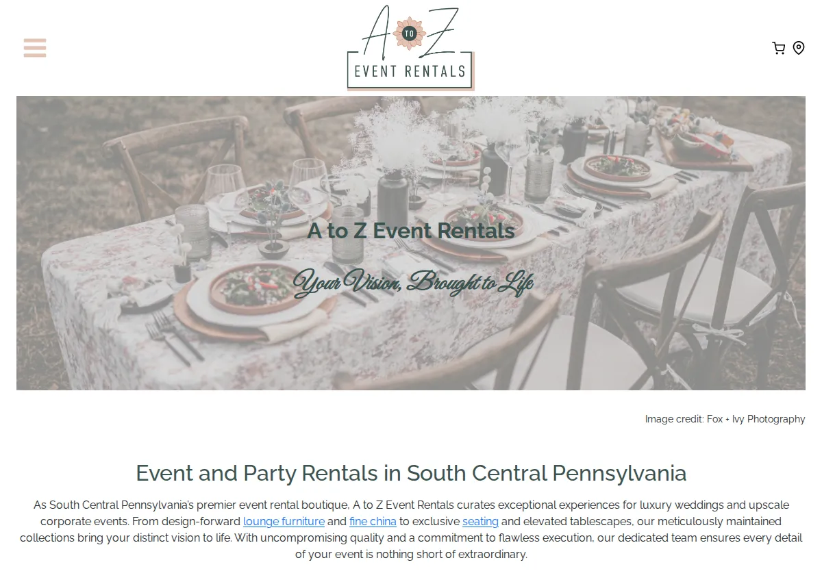 Store homepage