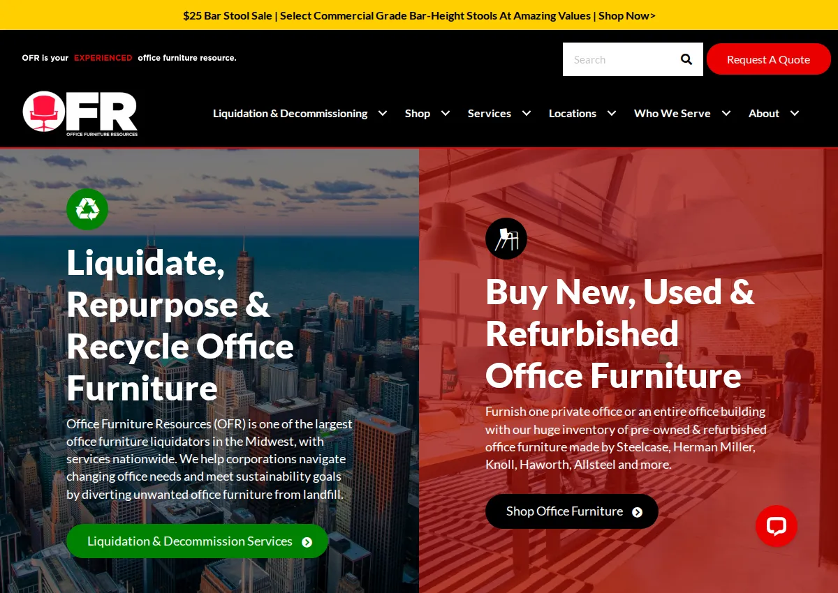 Store homepage