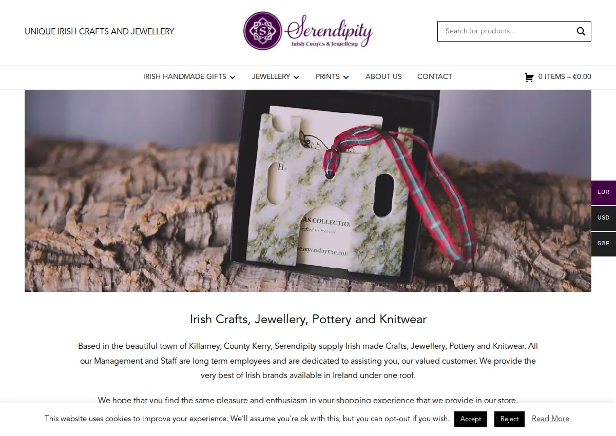 Store homepage