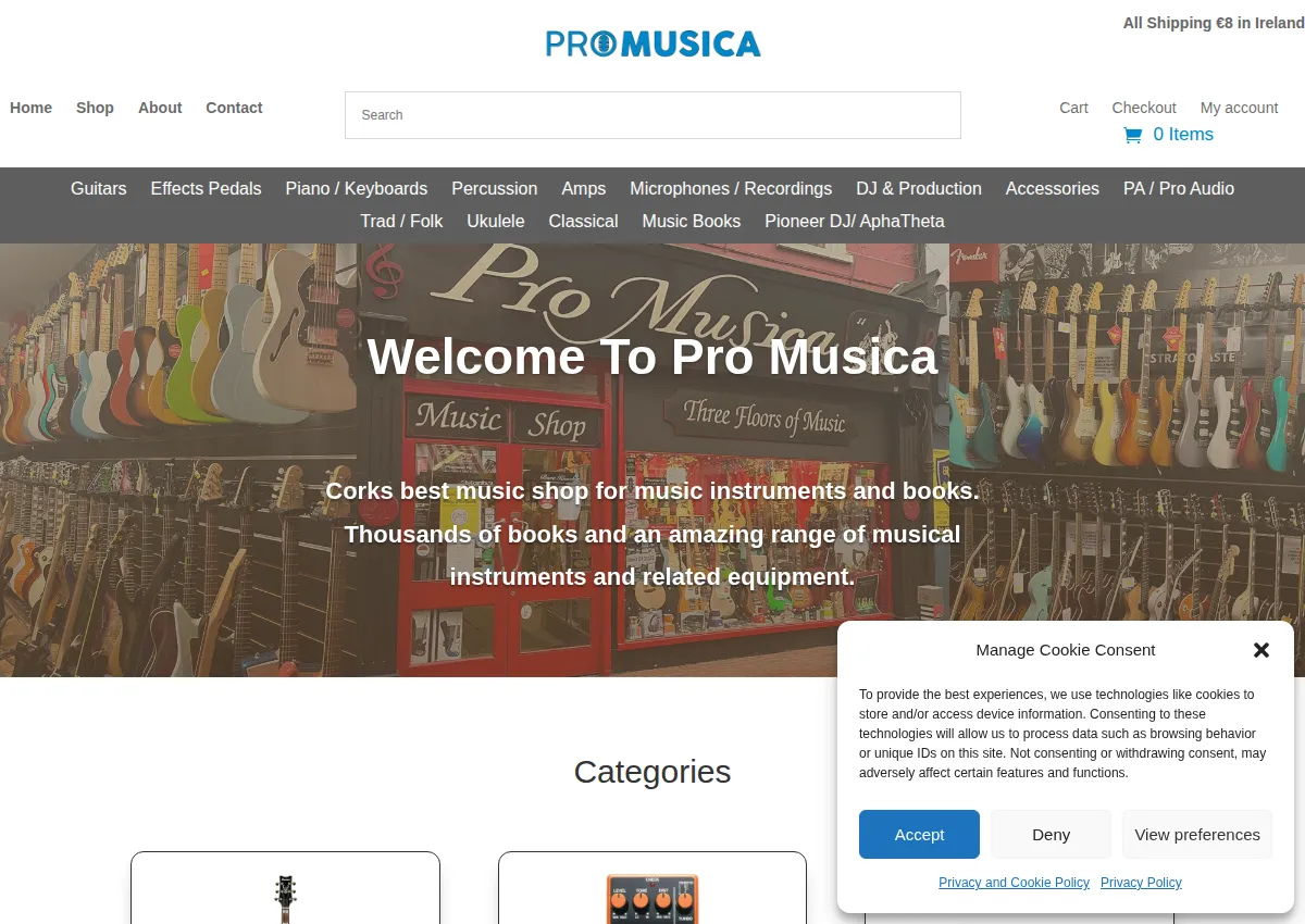 Store homepage