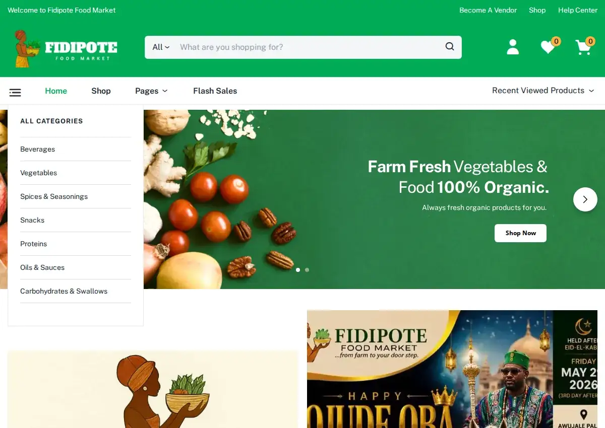 Store homepage