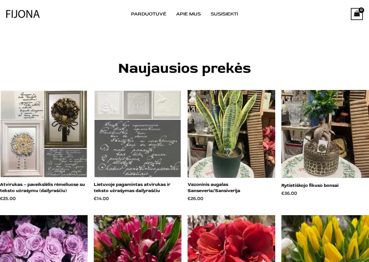 Store homepage
