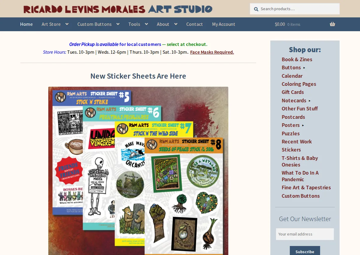 Store homepage