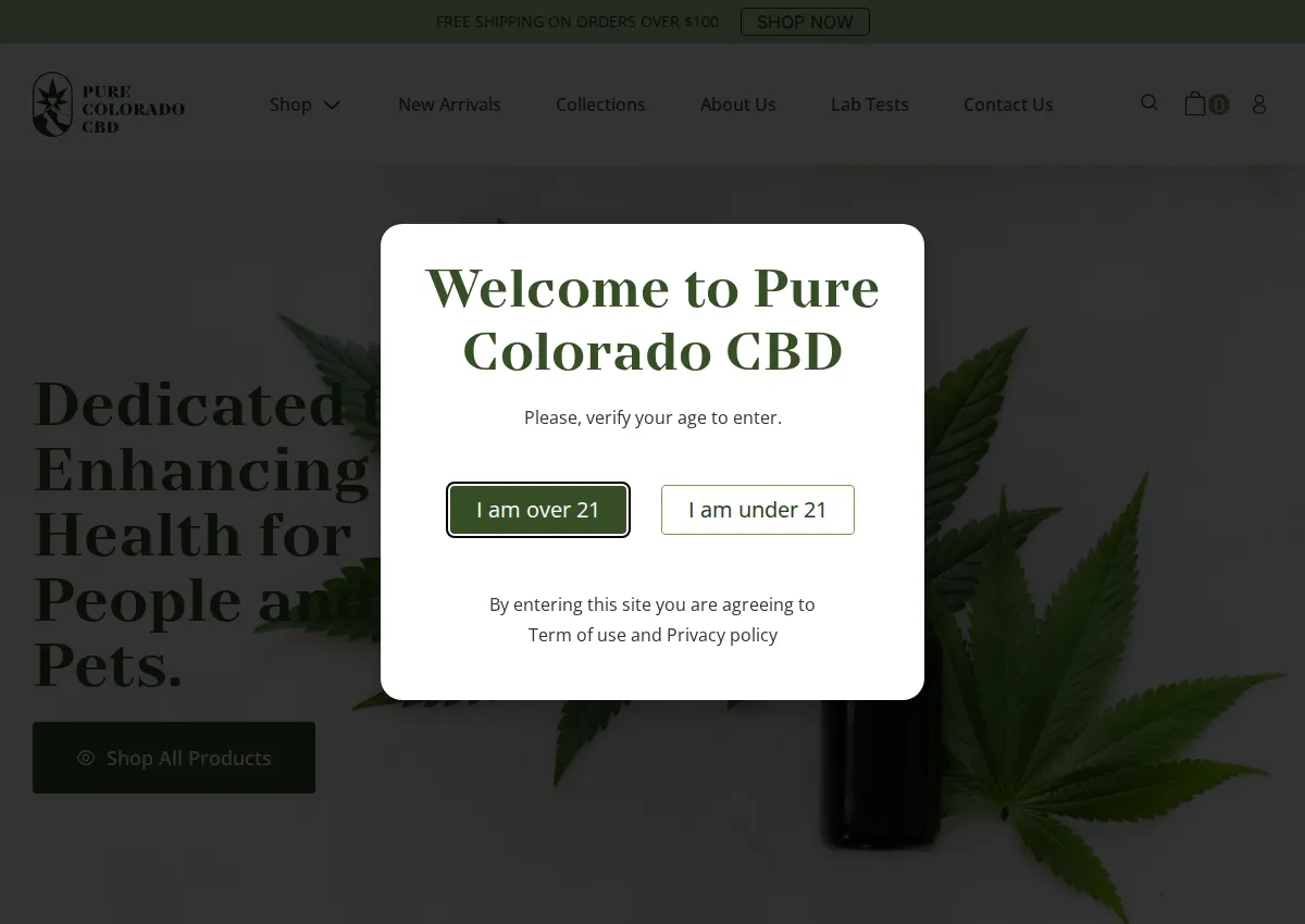 Store homepage