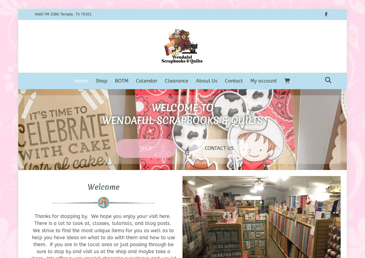 Store homepage