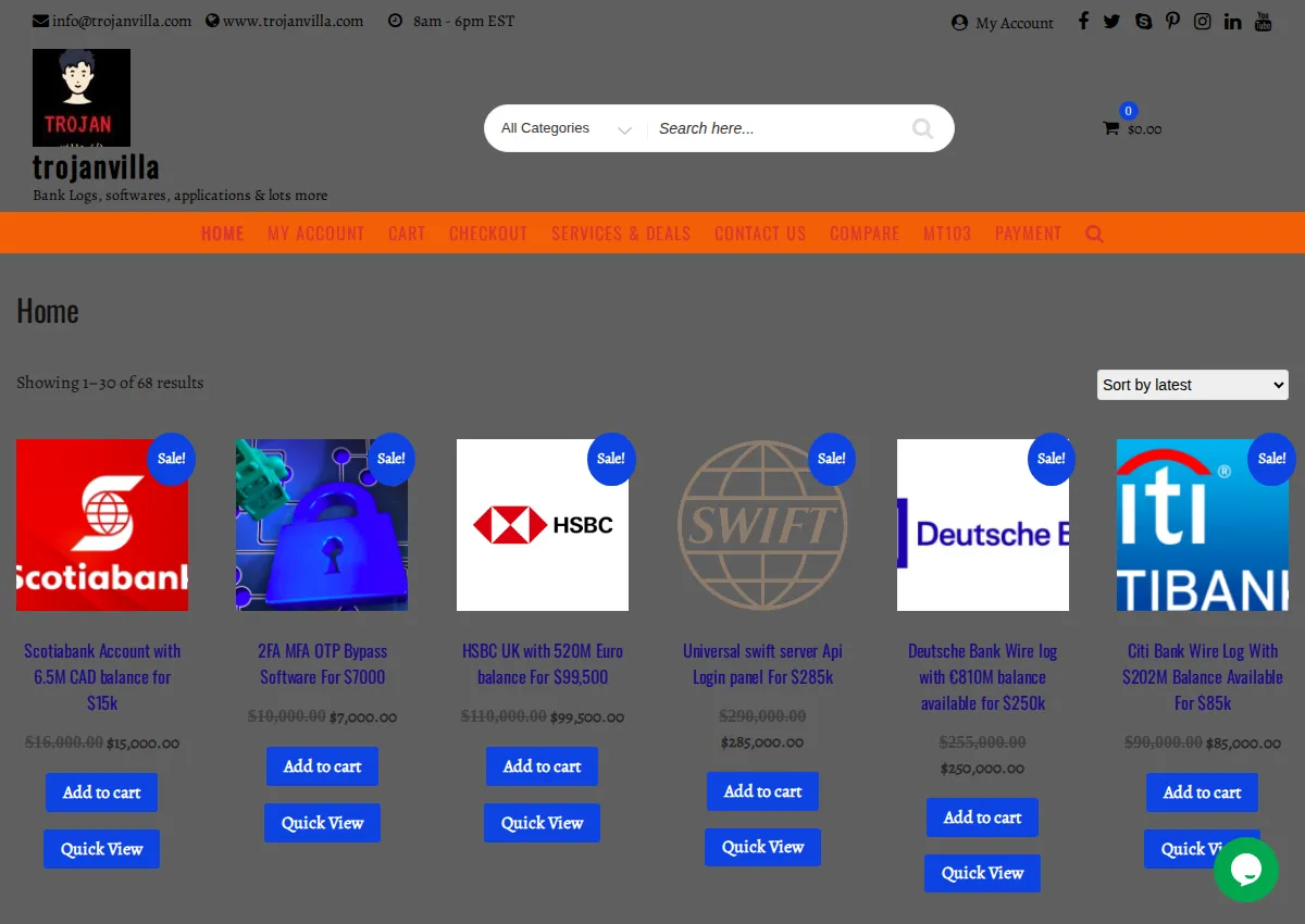 Store homepage