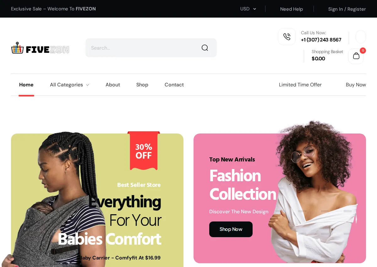 Store homepage
