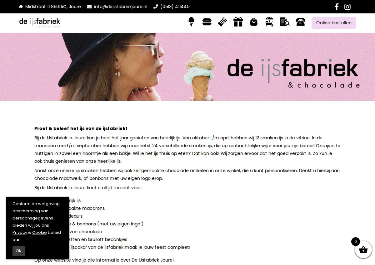 Store homepage