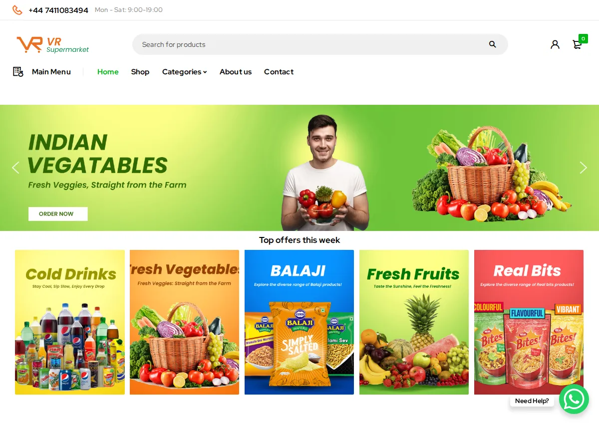 Store homepage