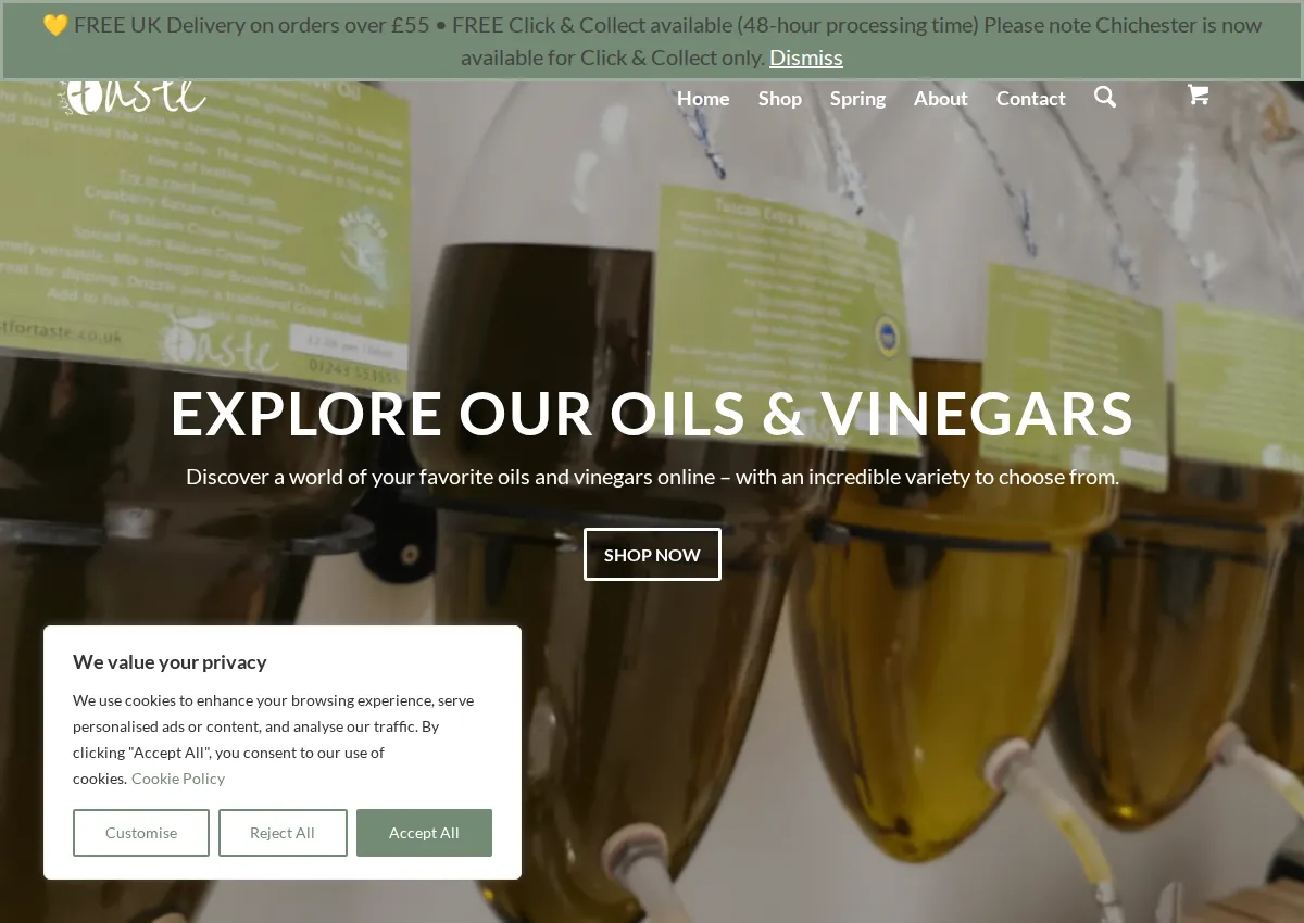 Store homepage