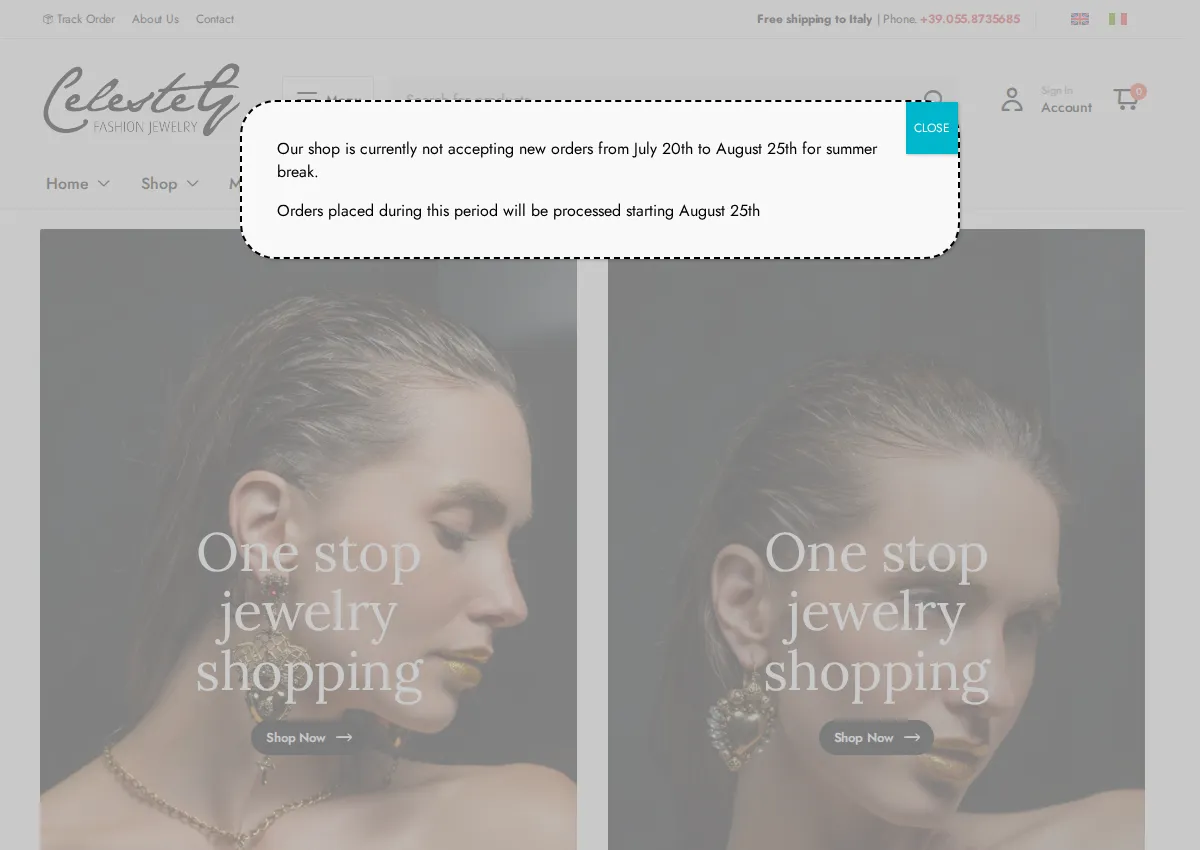 Store homepage