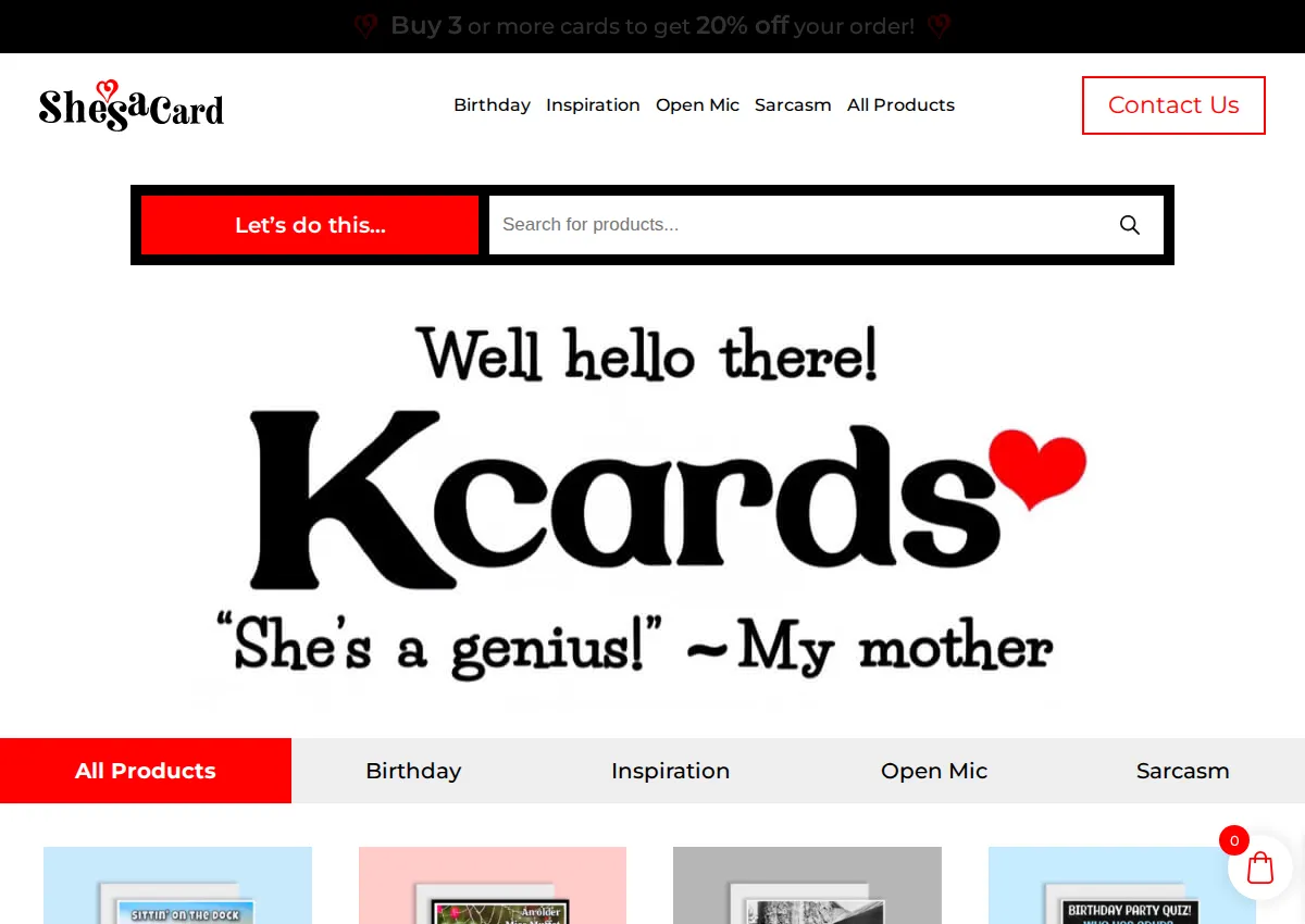 Store homepage