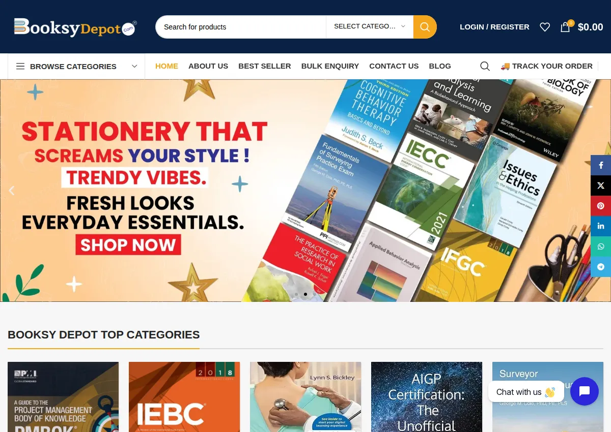 Store homepage