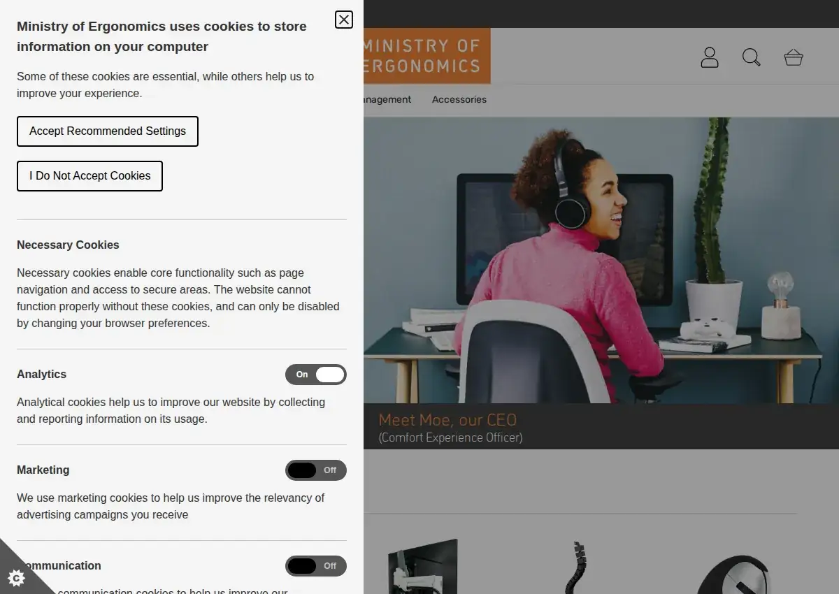 Store homepage