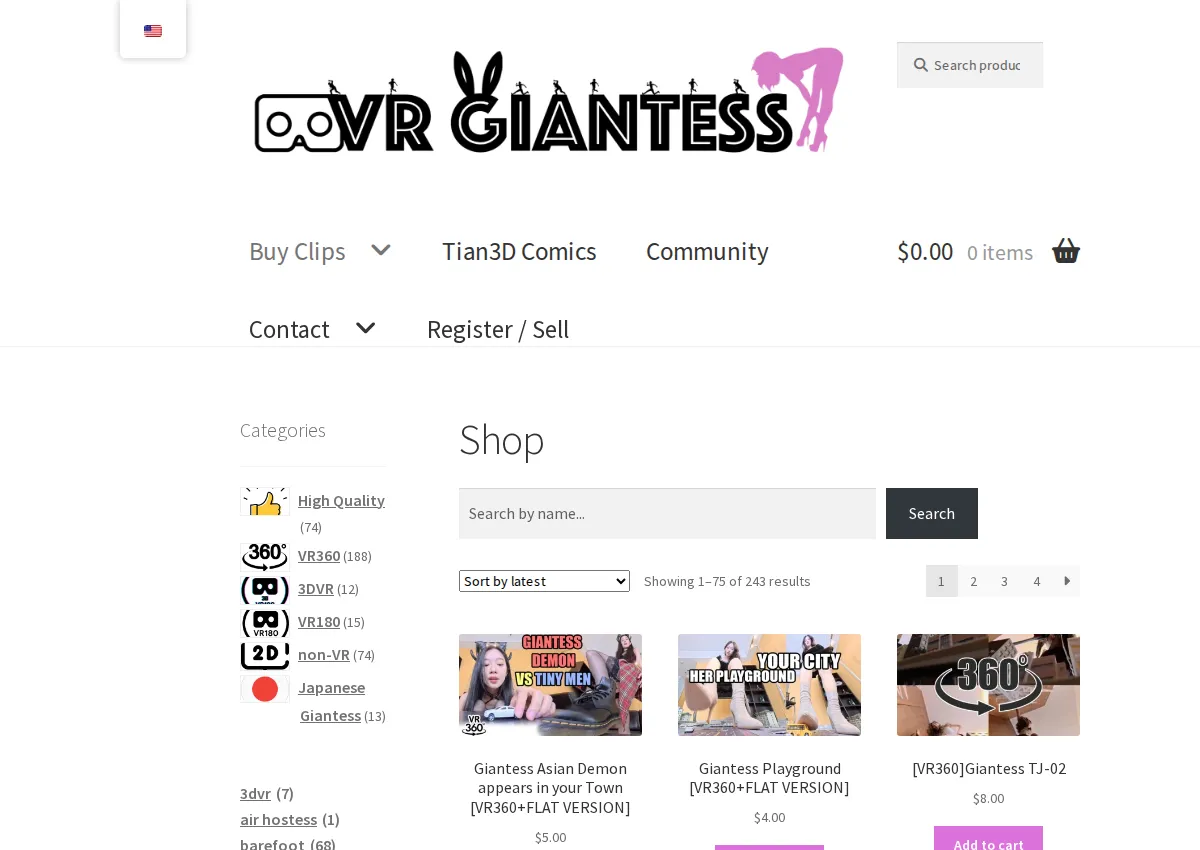 Store homepage