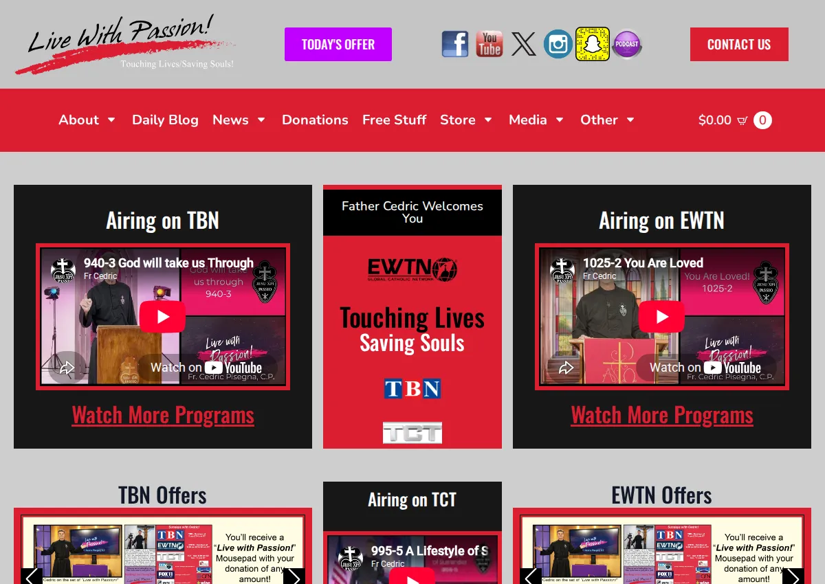 Store homepage