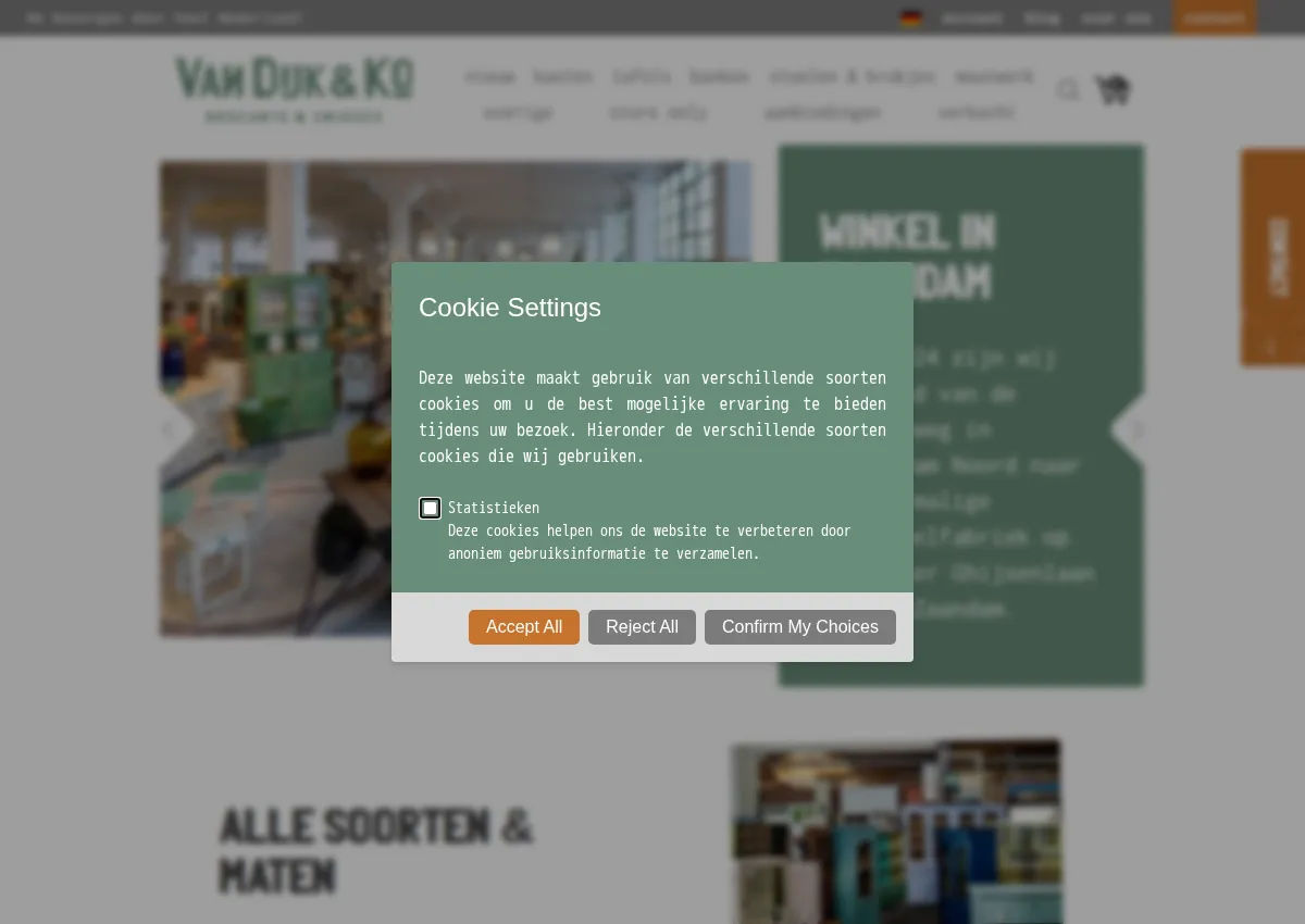 Store homepage