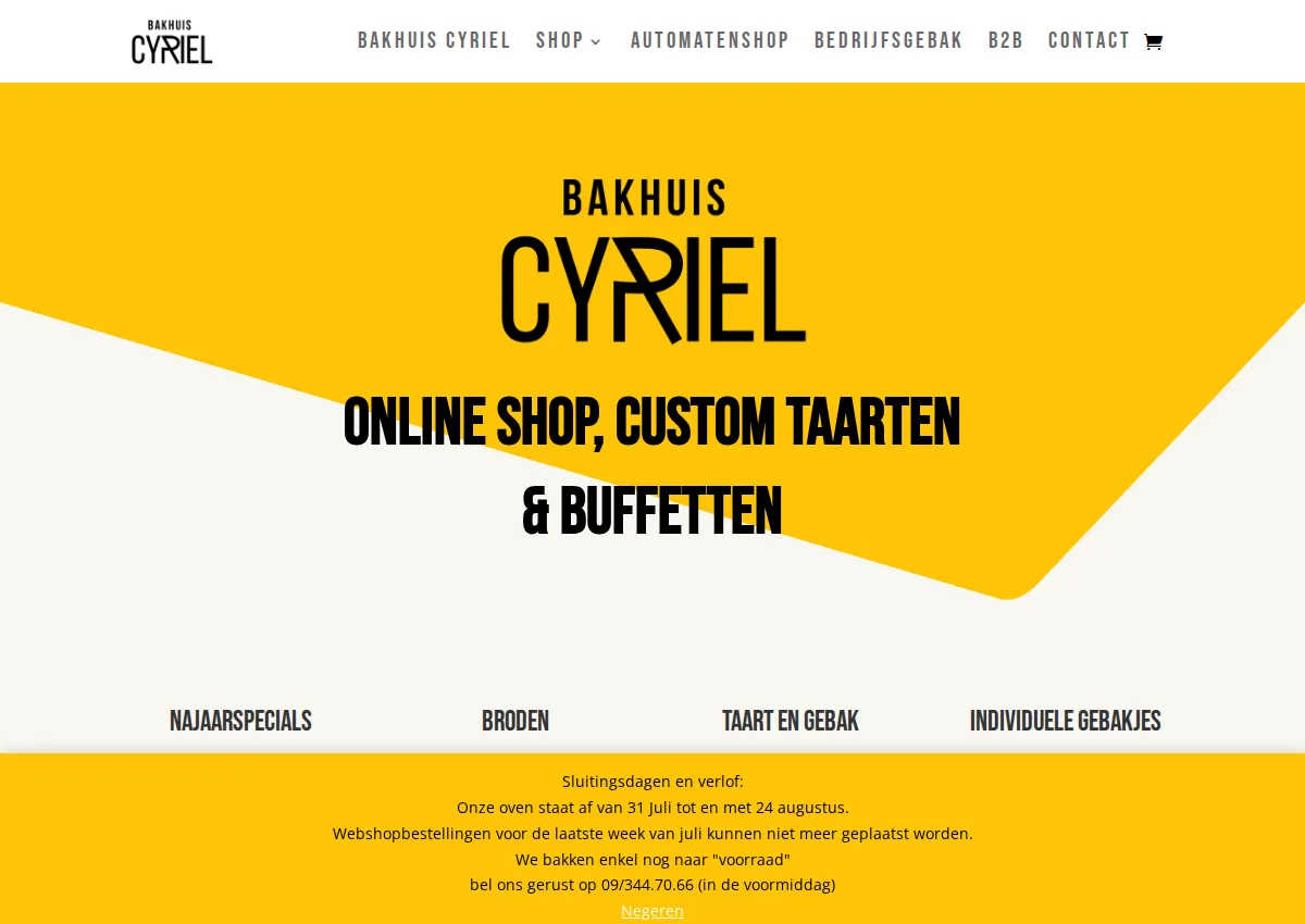 Store homepage