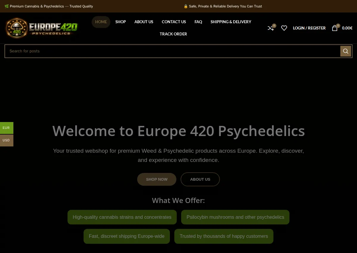 Store homepage