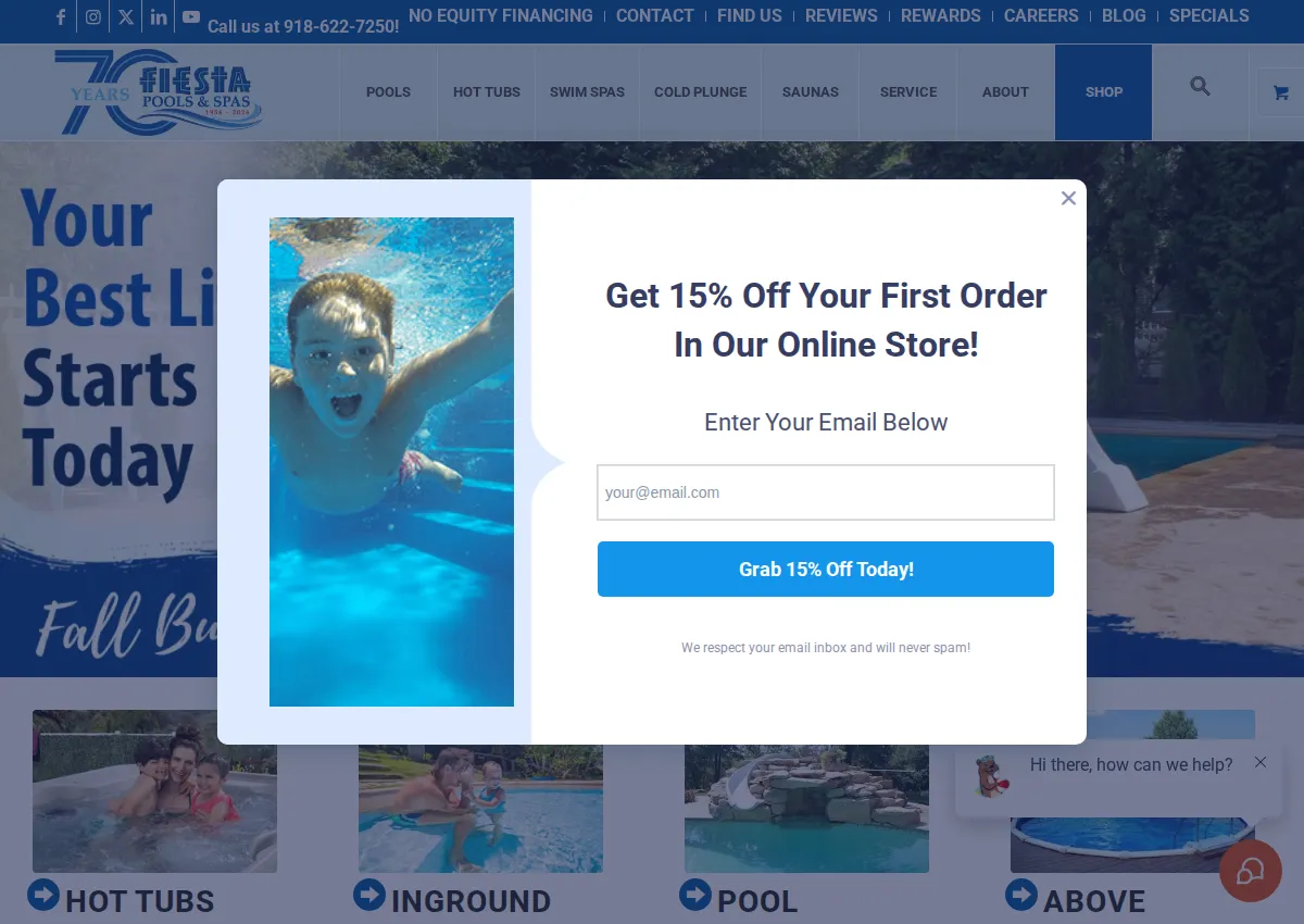 Store homepage