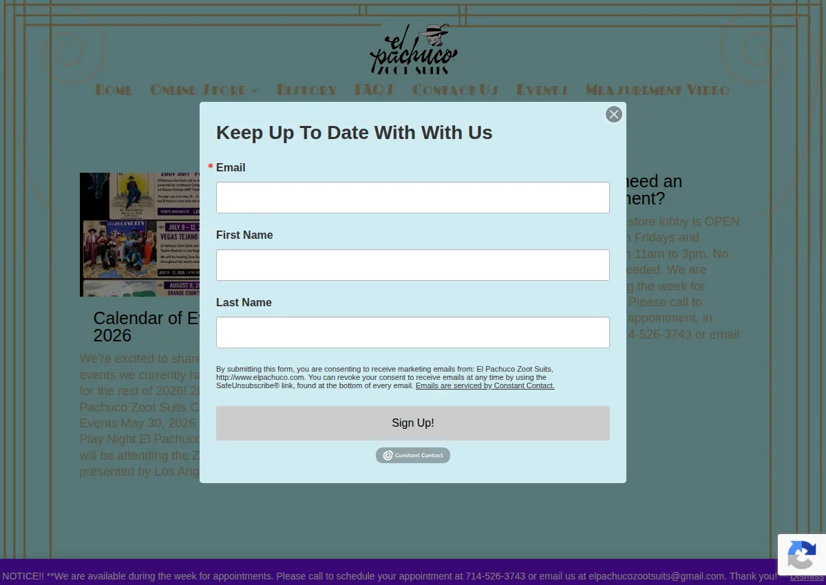 Store homepage