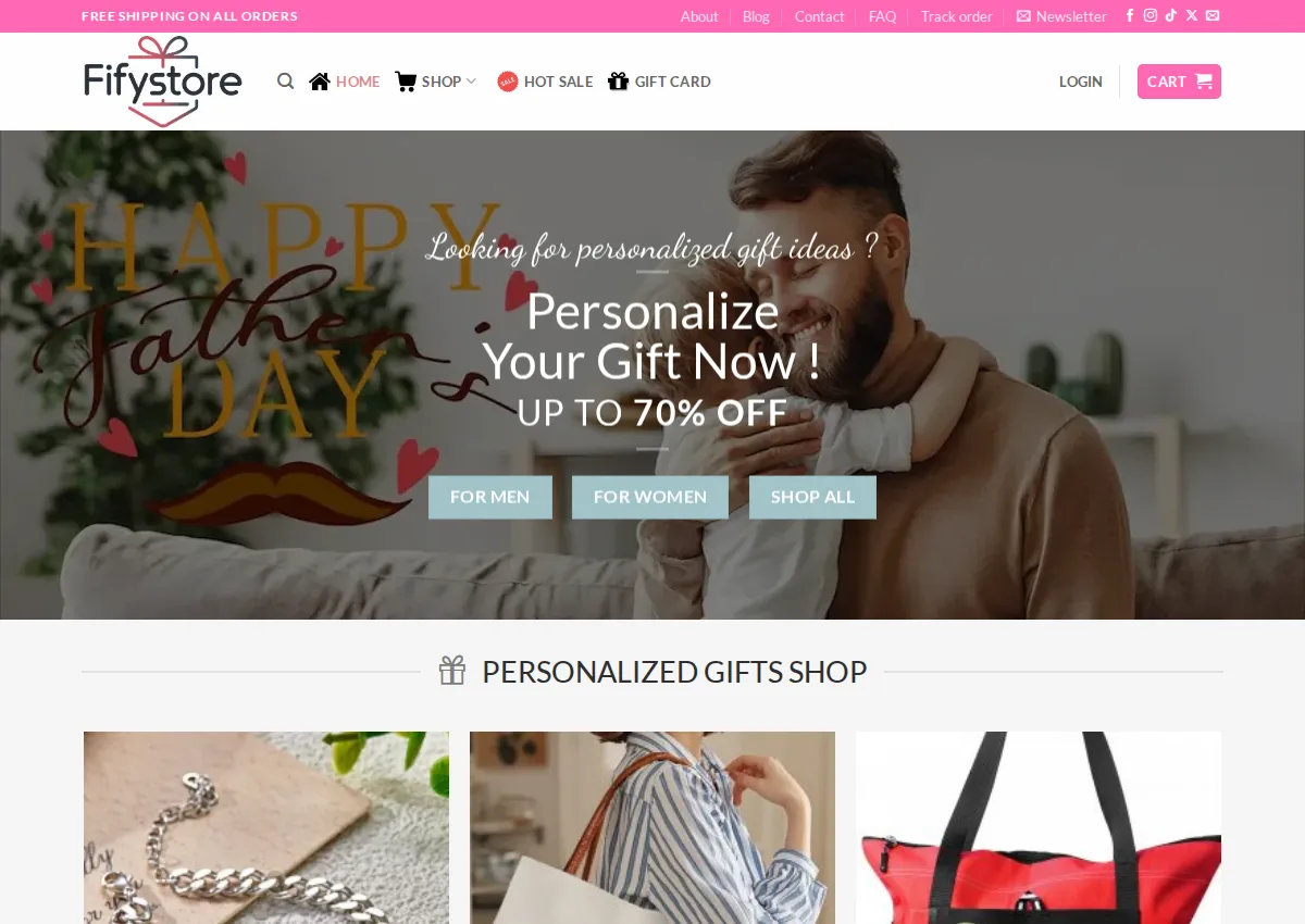 Store homepage
