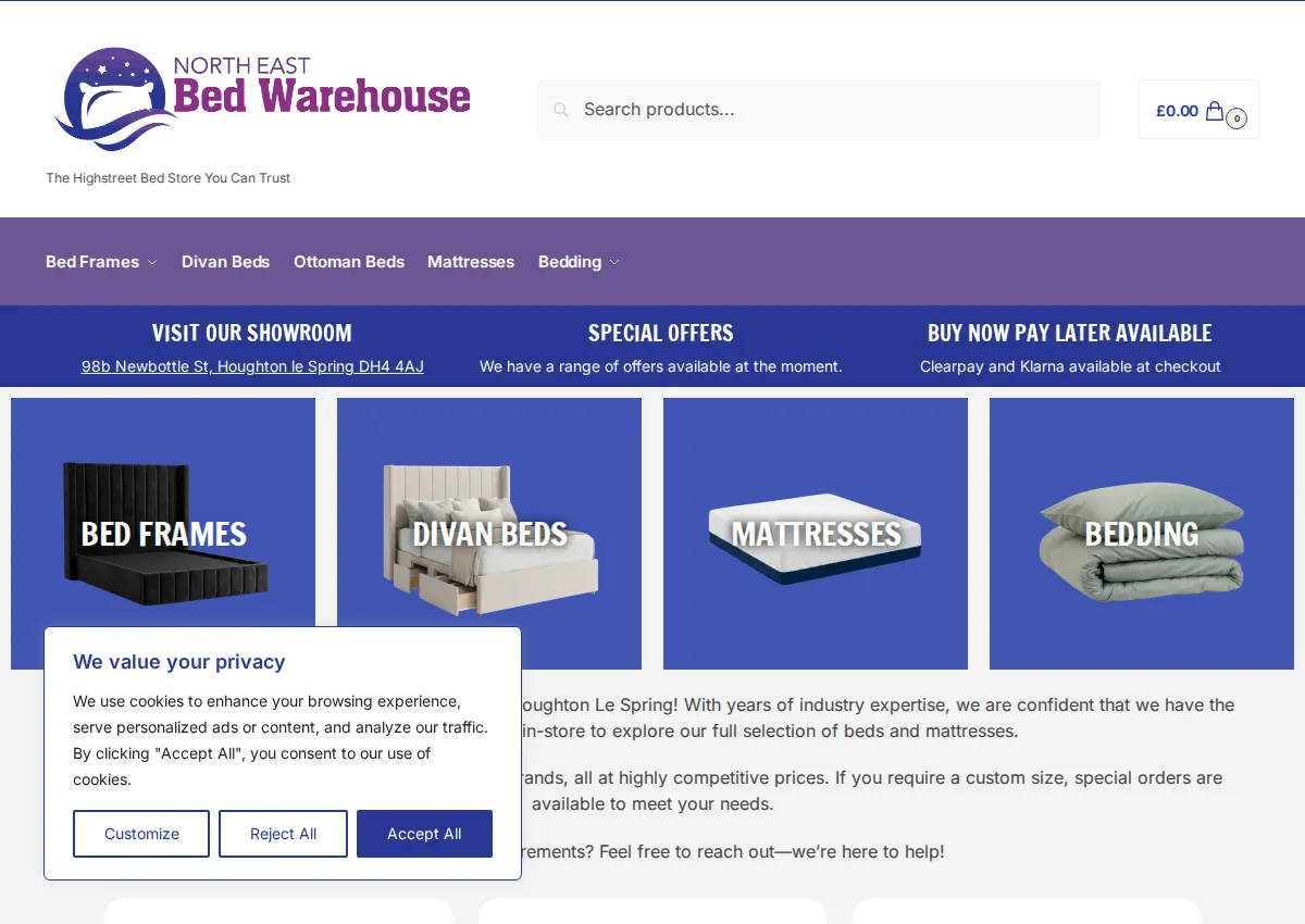 Store homepage