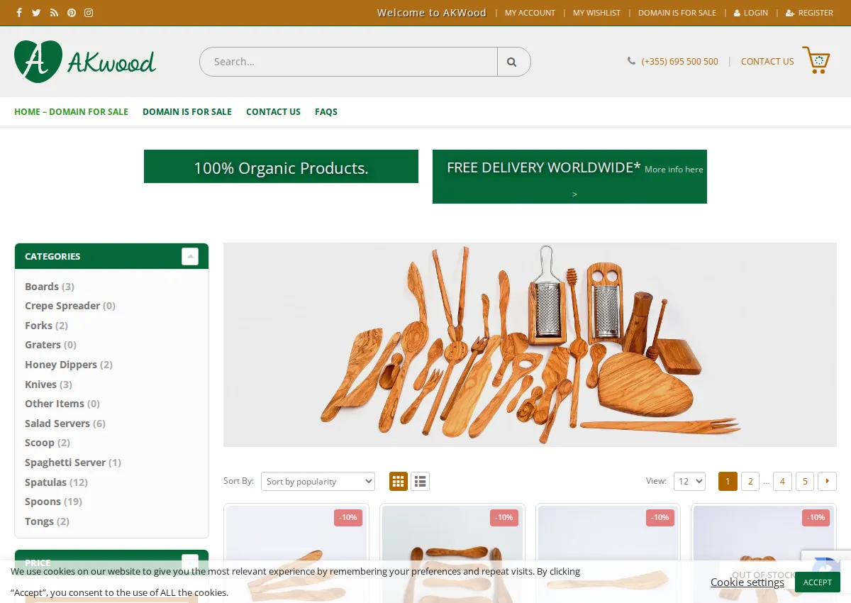 Store homepage
