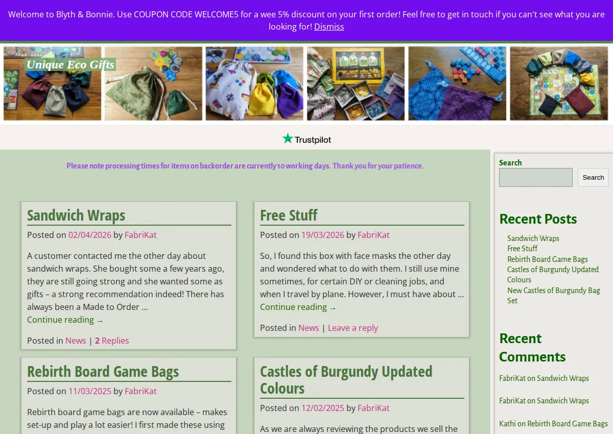 Store homepage