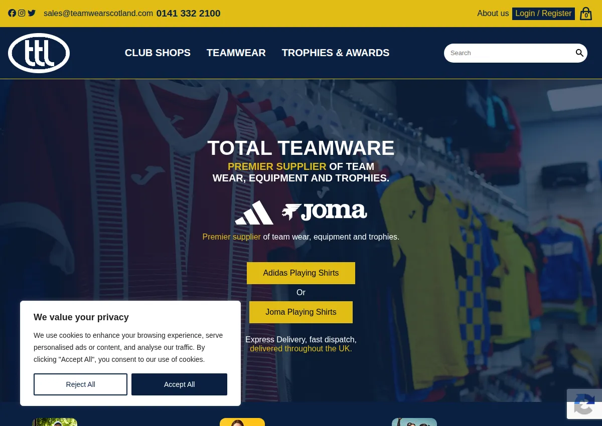 Store homepage