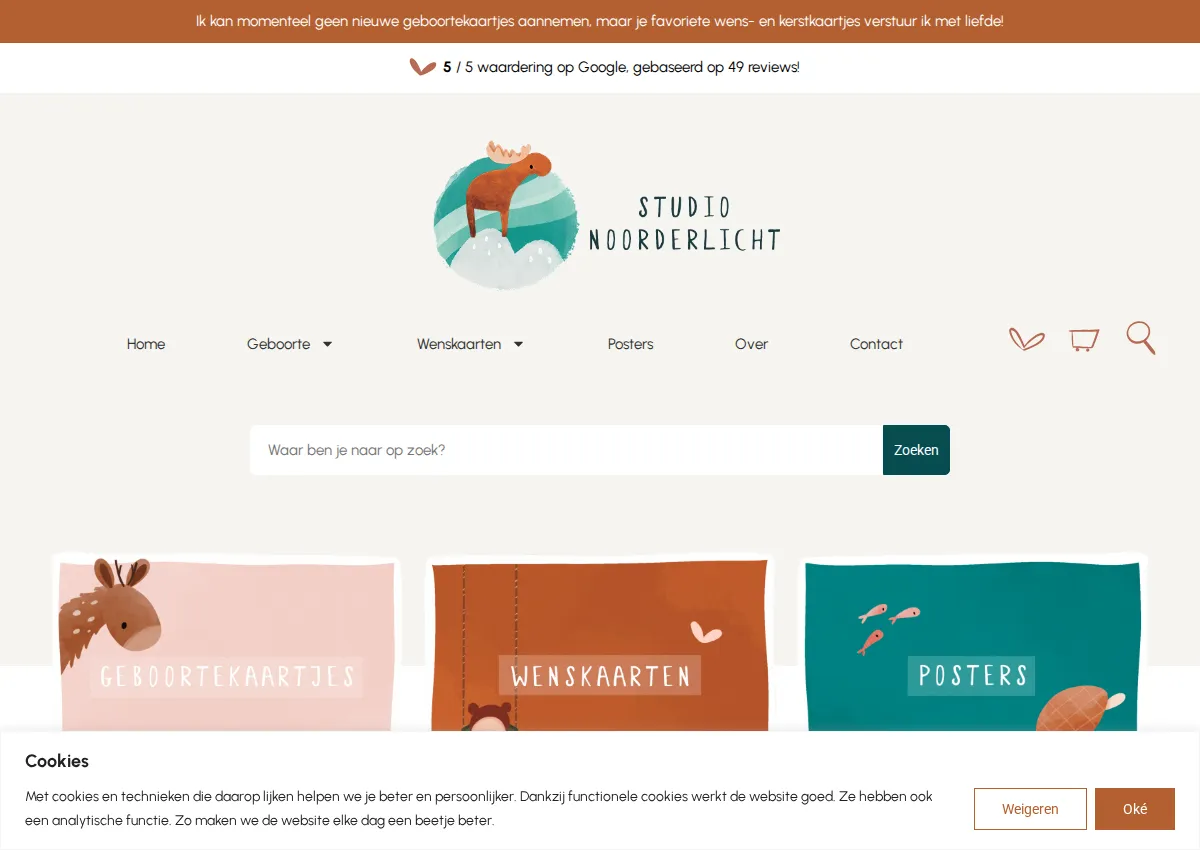 Store homepage