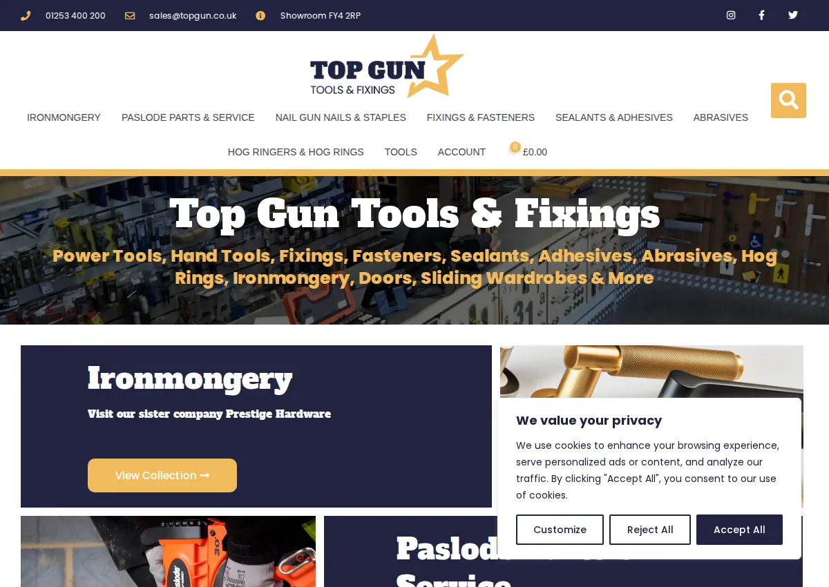 Store homepage