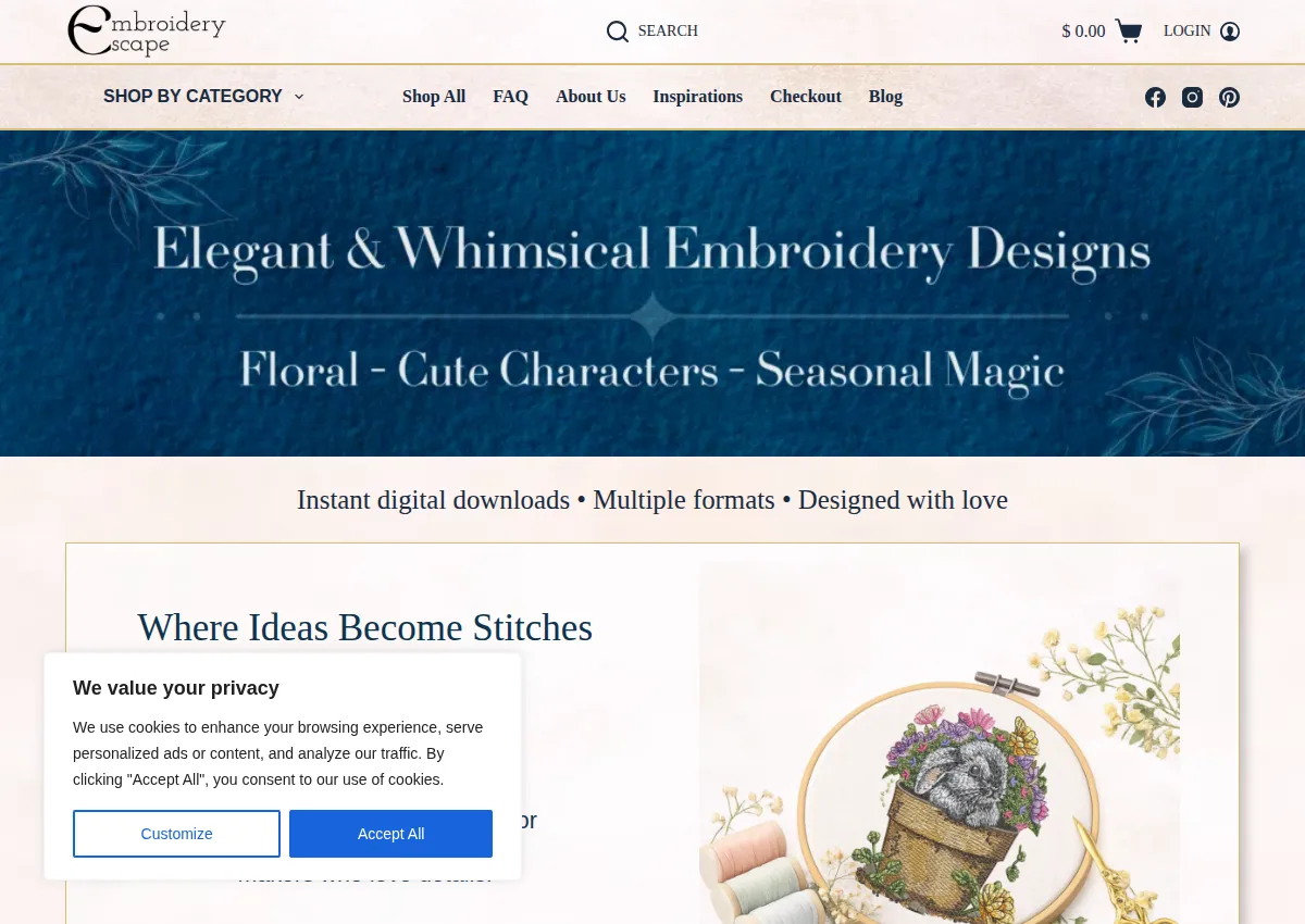Store homepage
