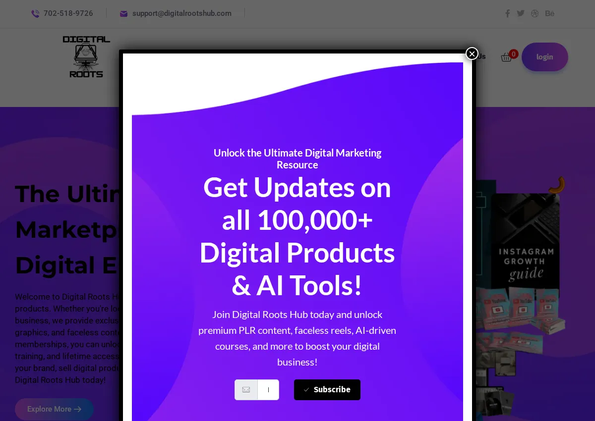 Store homepage