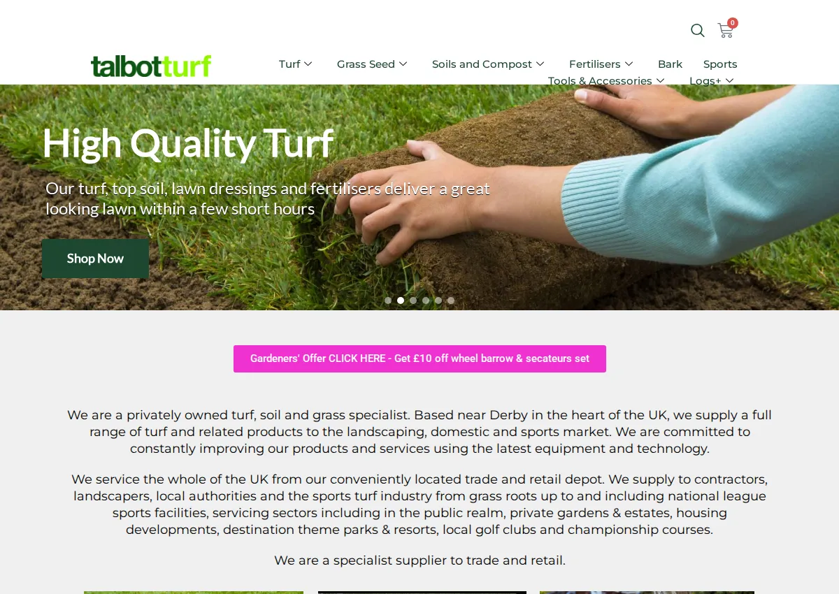Store homepage