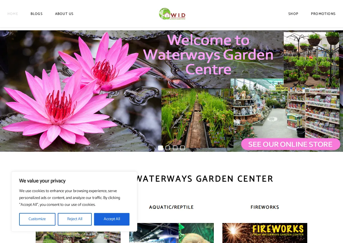 Store homepage