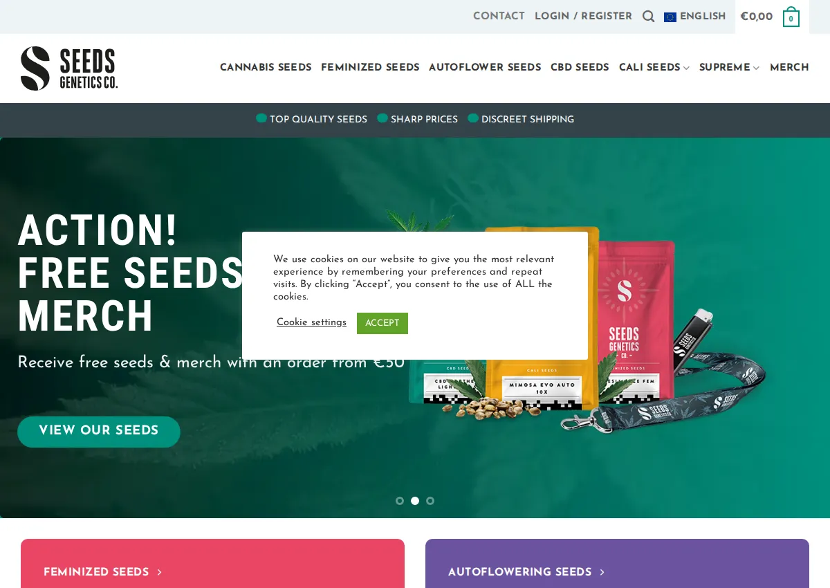 Store homepage