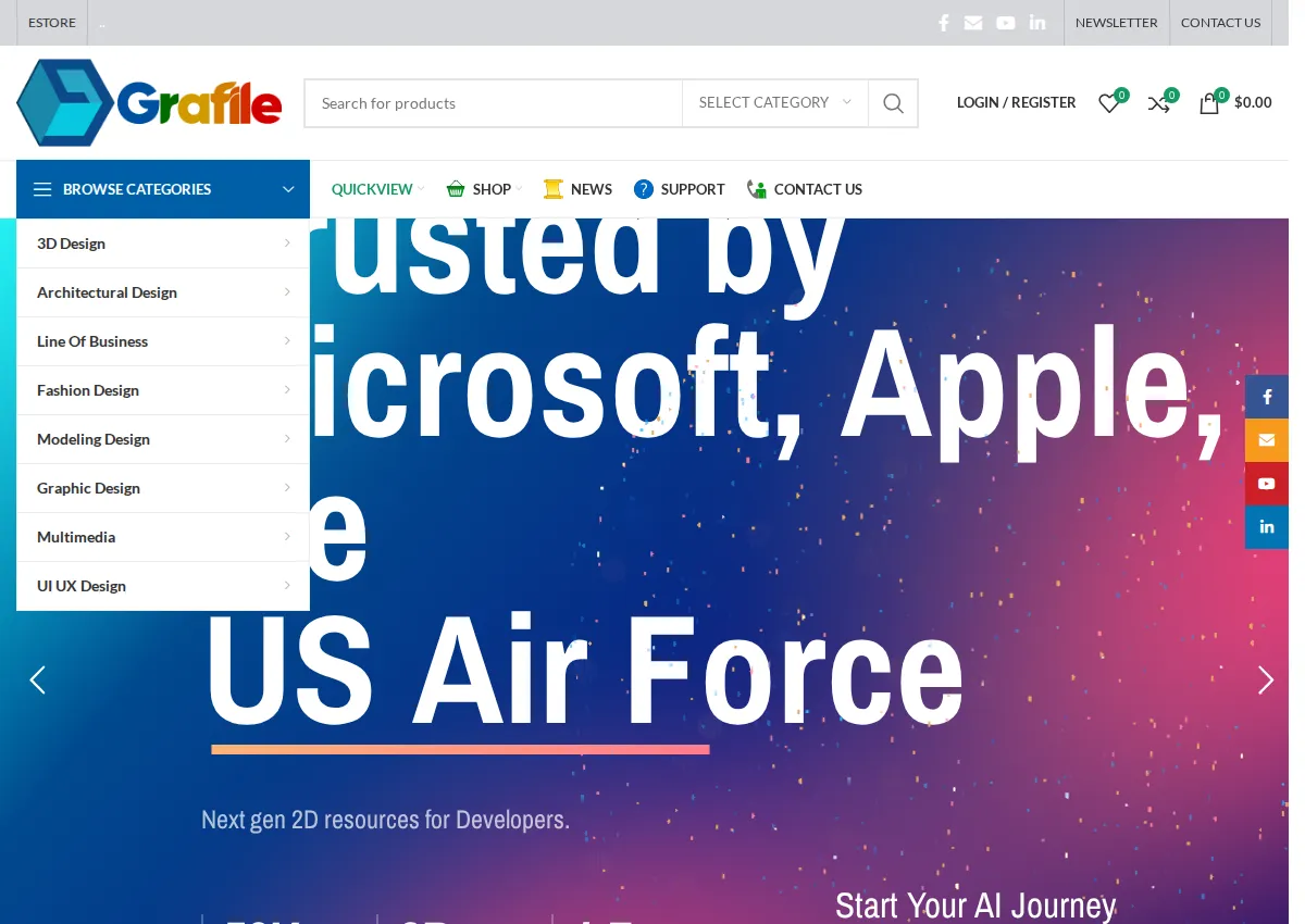 Store homepage