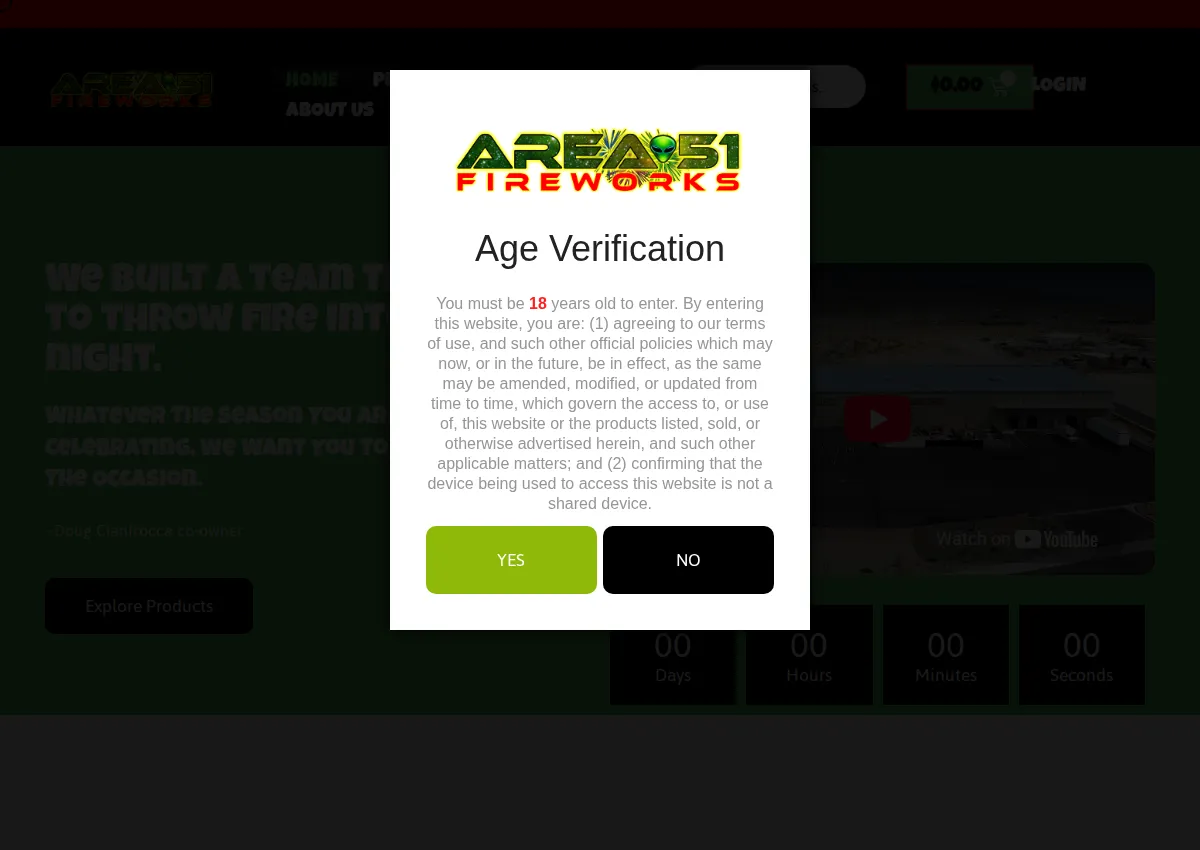 Store homepage