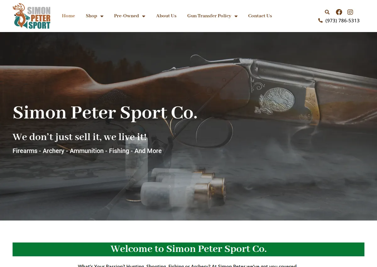 Store homepage