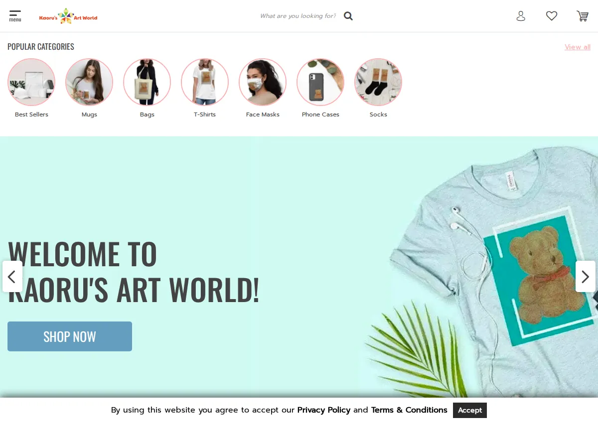 Store homepage