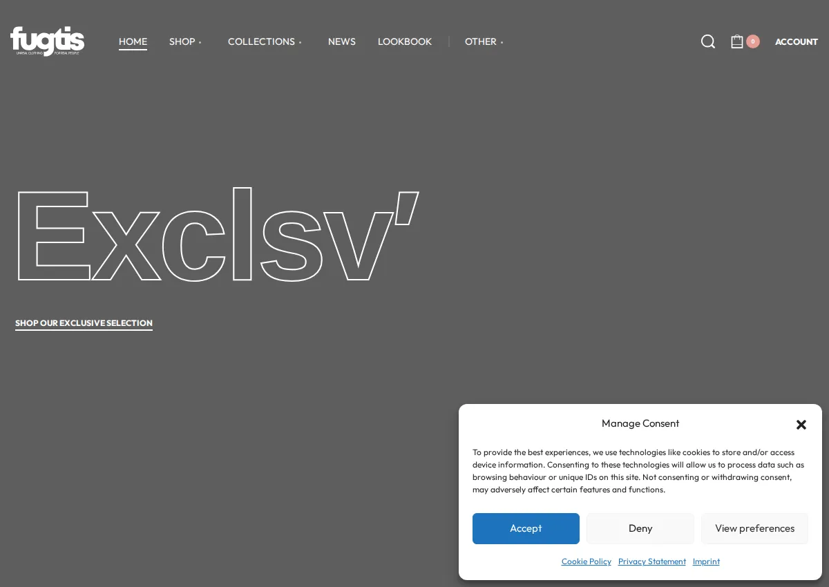 Store homepage