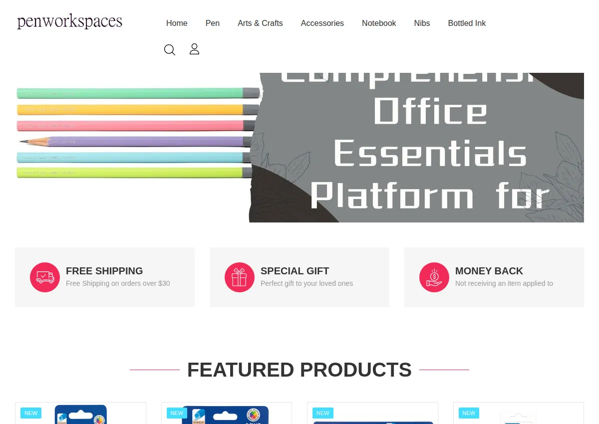 Store homepage