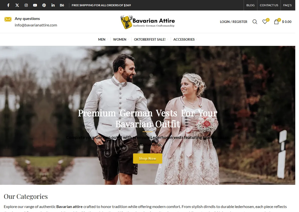 Store homepage