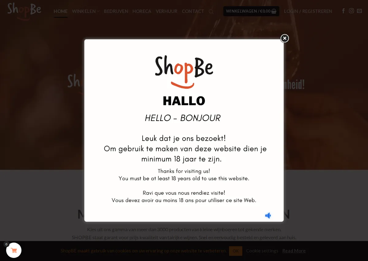 Store homepage