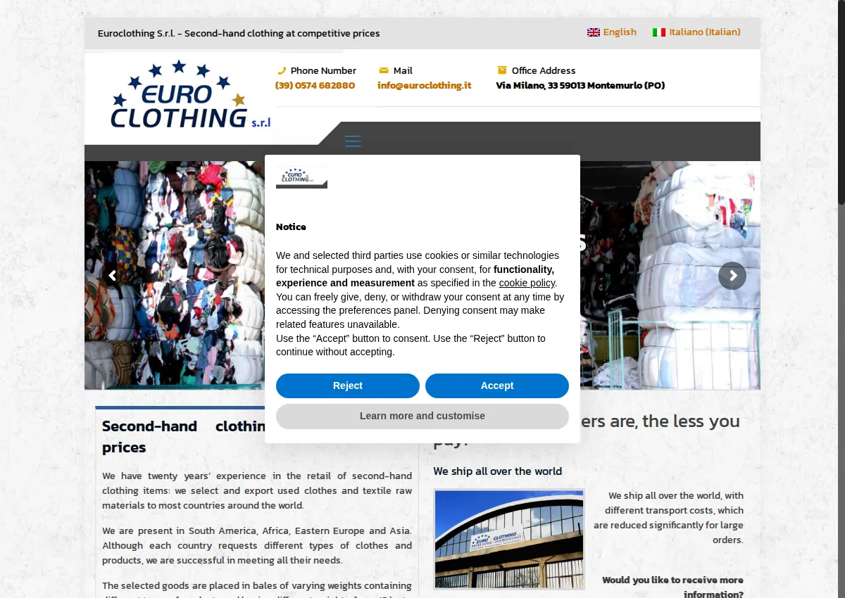 Store homepage