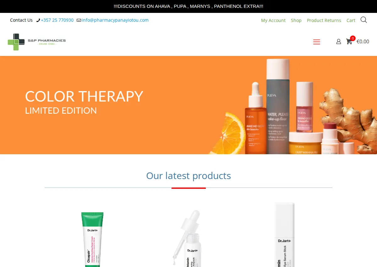 Store homepage