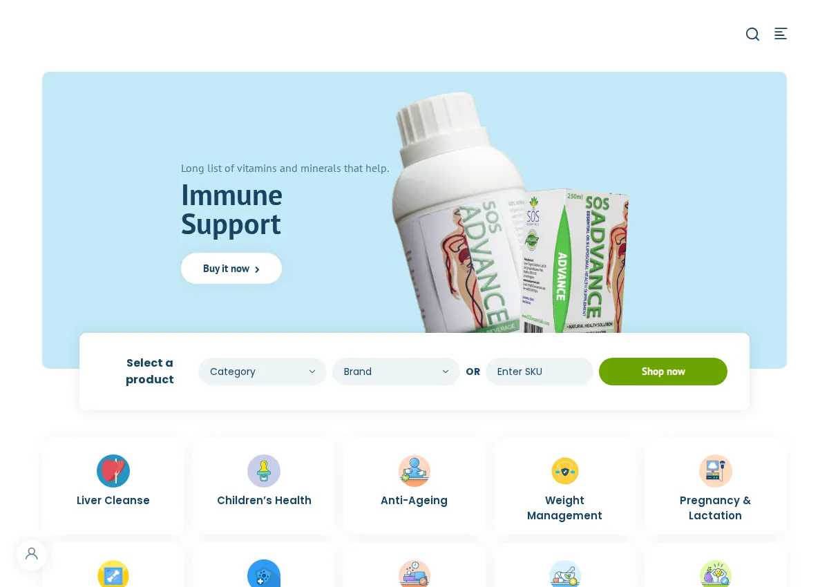 Store homepage